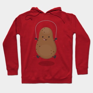 Cute happy potato jumping rope cartoon Hoodie